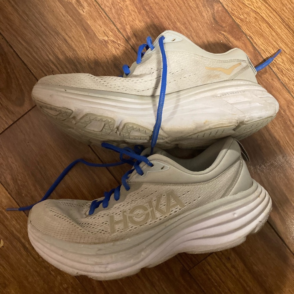 Hoka Athletic Shoes with Blue Accents